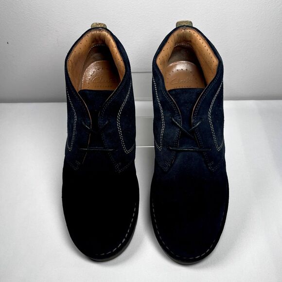 Clarks Artisan Unstructured Black Suede Chukka Ankle Boots Women's Size 9 - Picture 7 of 9